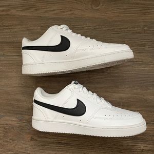 Nike white leather court vision